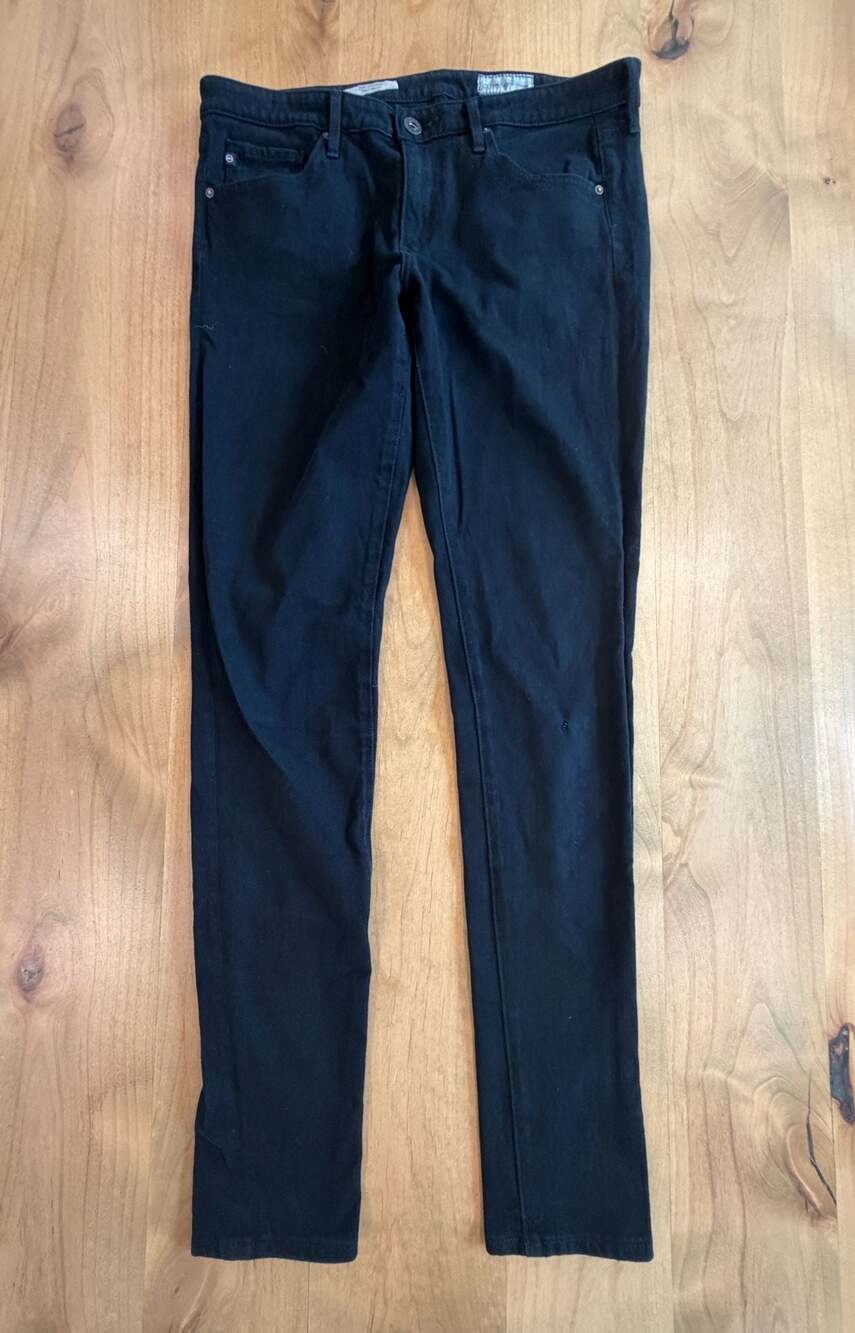 AG Adriano Goldschmied The Legging Super Skinny Knit Luxe Denim Black Jeans 29